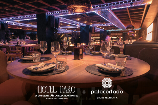 La propuesta gastronómica más exclusiva e innovadora de toda Gran Canaria se encuentra en el Hotel Faro, a Lopesan Collection Hotel . El Restaurante a la carta Palocortado es mucho más que un lugar en el que poder disfrutar de un sorprendente almuerzo en primera línea de playa o cenar bajo el influjo de la luz del Faro de Maspalomas ¿Quieres conocer sus secretos culinarios? No compatible con otras ofertas o promociones. Precio mínimo por persona y noche en ocupación doble.   